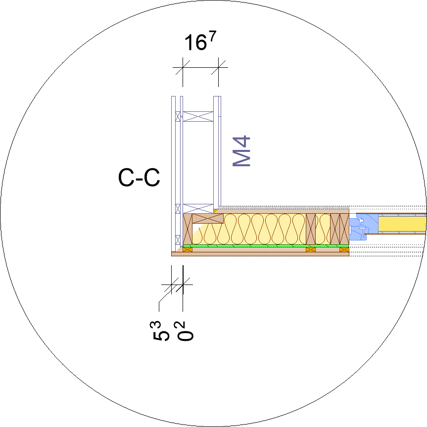 Raccord des murs voisins dans la coupe horizontale