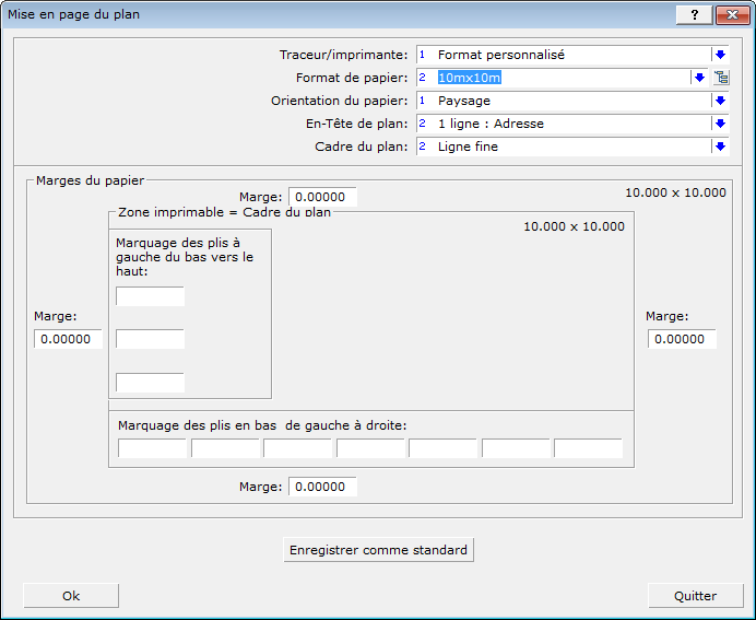 Mise en page du plan