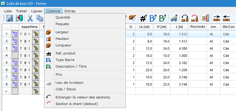 Outils de modification d'une liste