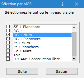 Sélection du MOS